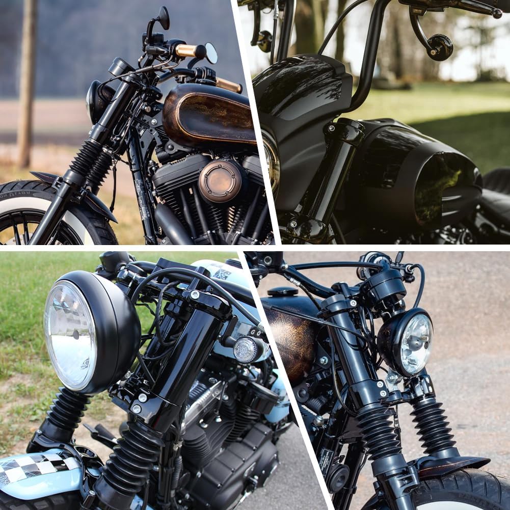 GZYF Rubber Motoycle Front Fork Cover Gaiters Boots Shock Damping Dust Caps Covers for Harley for Softail FORTY-EIGHT (XL1200X) 16-24