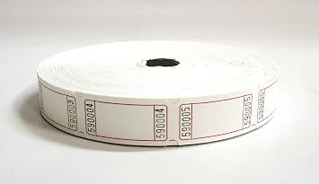2000 Blank White Single Roll Consecutively Numbered Raffle Tickets