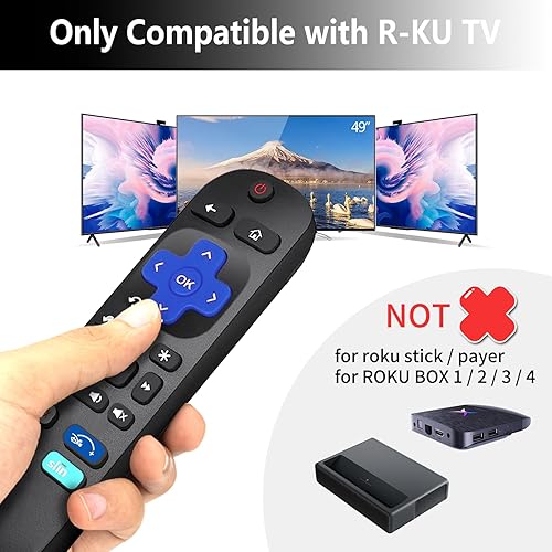 Miniatura 5 de Paquete de 2 controles remotos de repuesto compatibles con TCL RokuHisense RokuOnn RokuInsignia RokuElement RokuWestinghouse Roku TV, con botones
