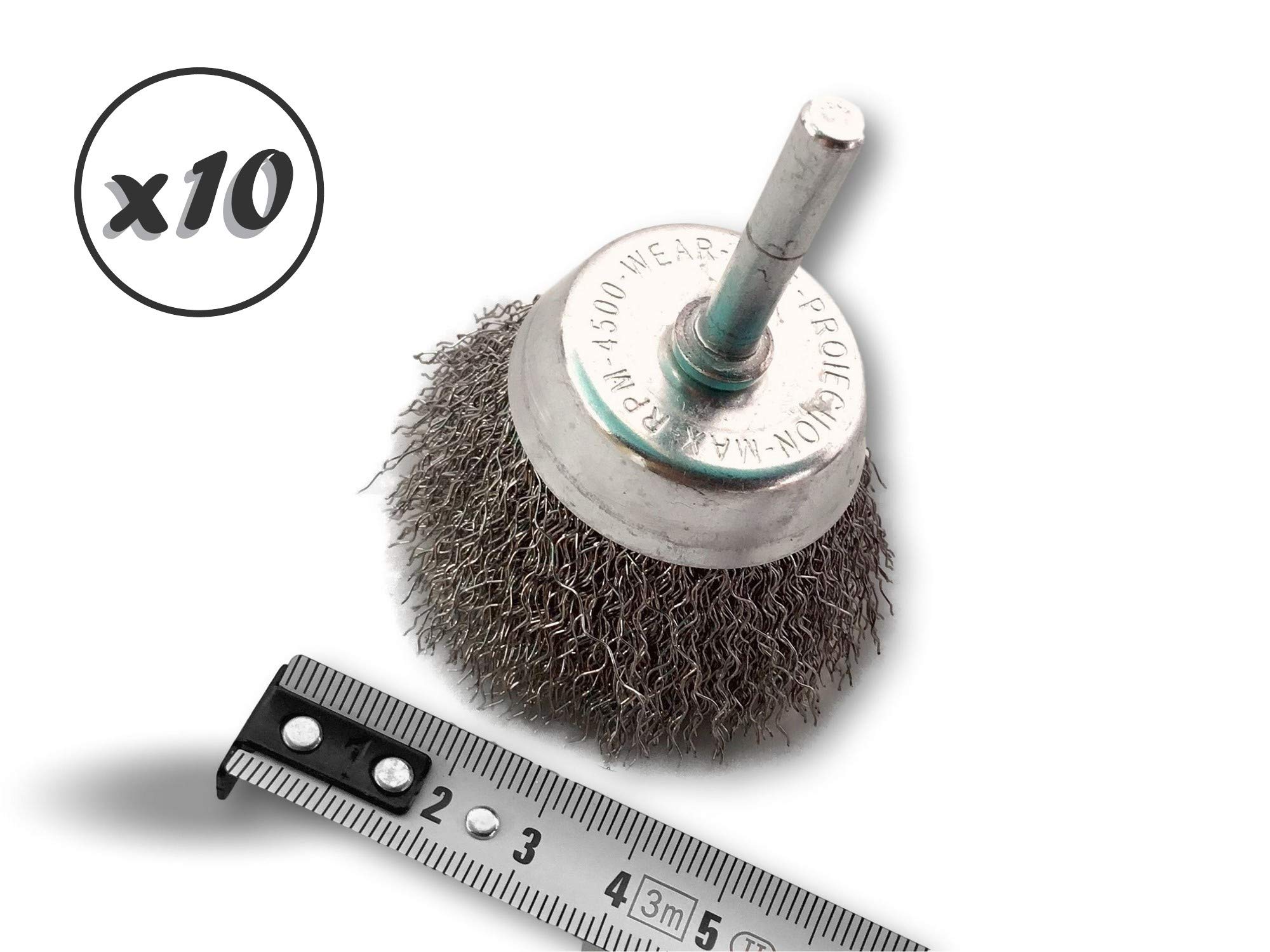 Kibros Lot 10 brosses rotatives coupe Ø 50 mm acier dur