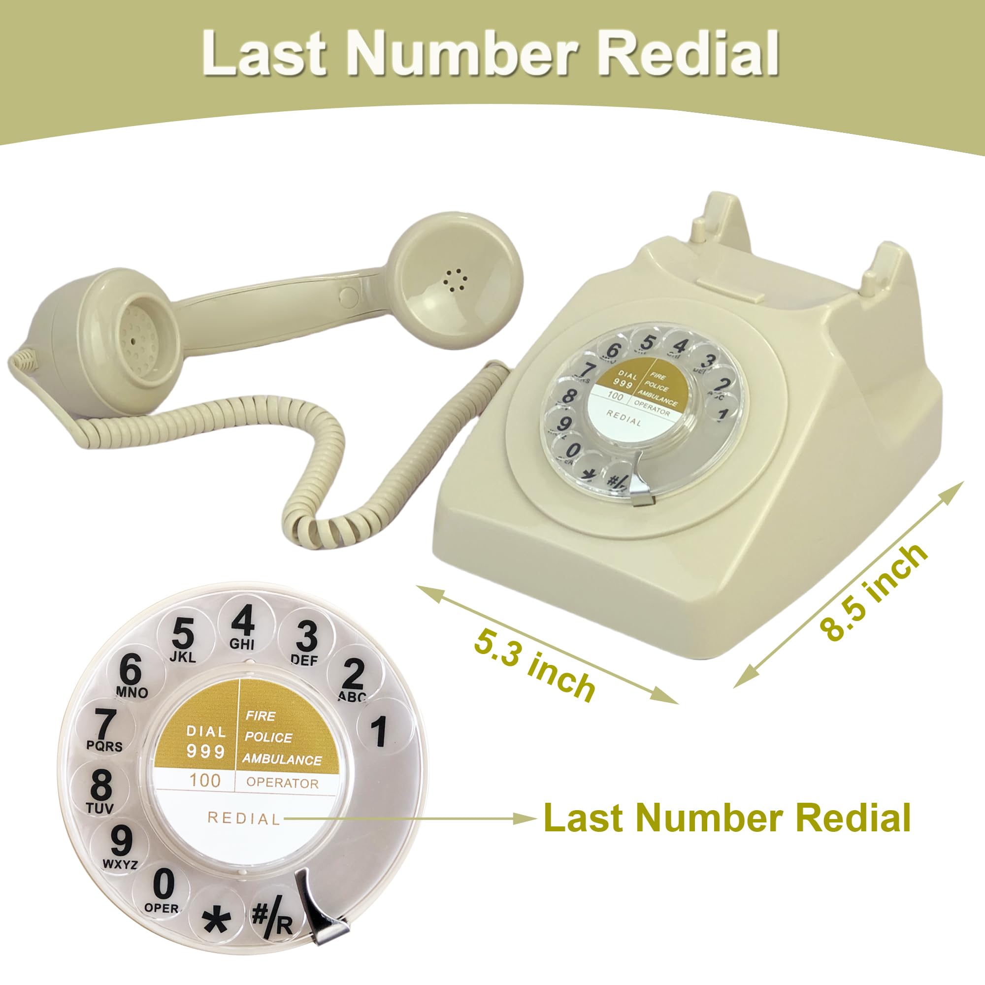 Amazon.co.jp: Benotek Retro Rotary Phone Old Fashioned Decorative