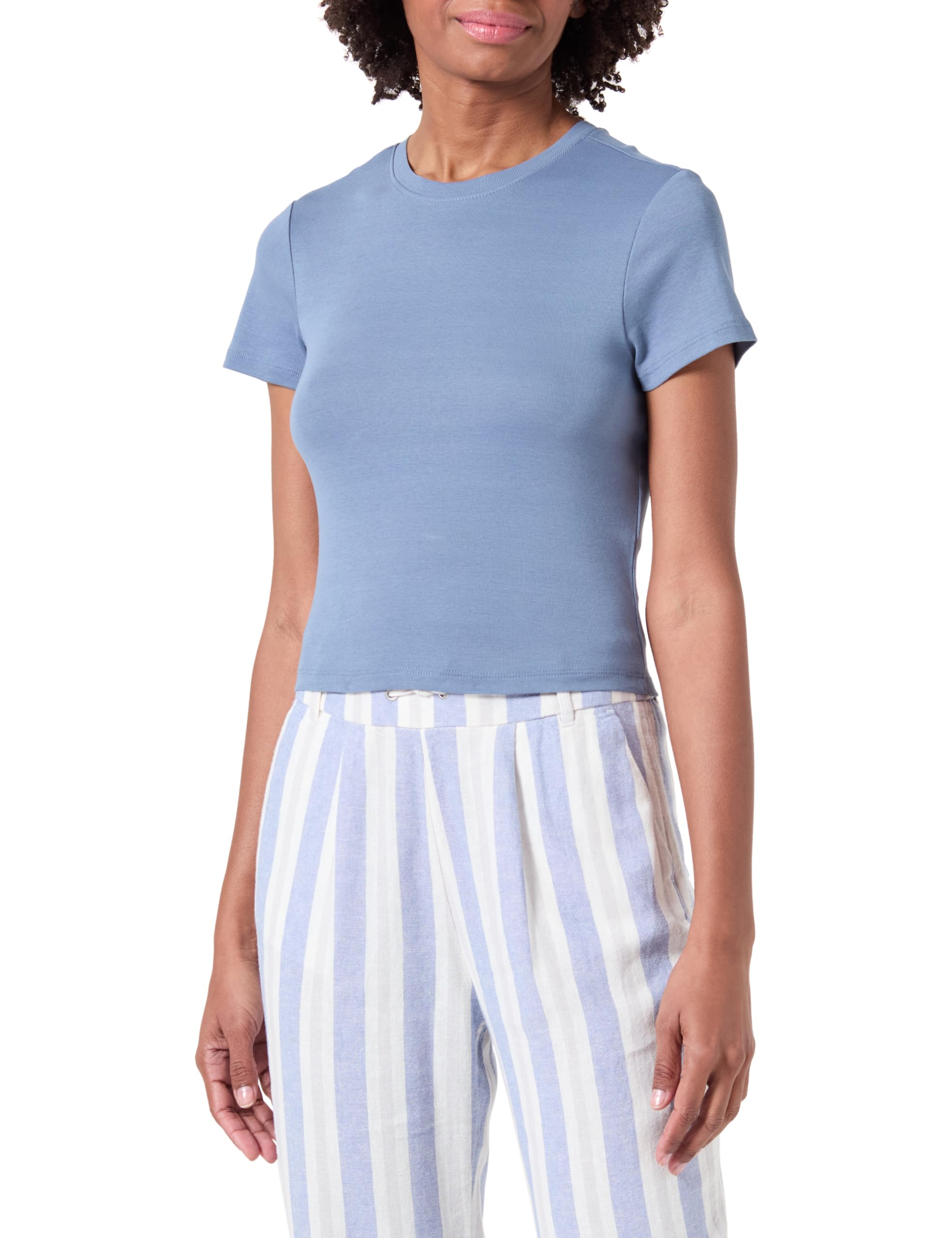 Only Onlemra Maglia Corta Donna S/S Jrs – T-Shirt Cropped Casual, Colore Unico