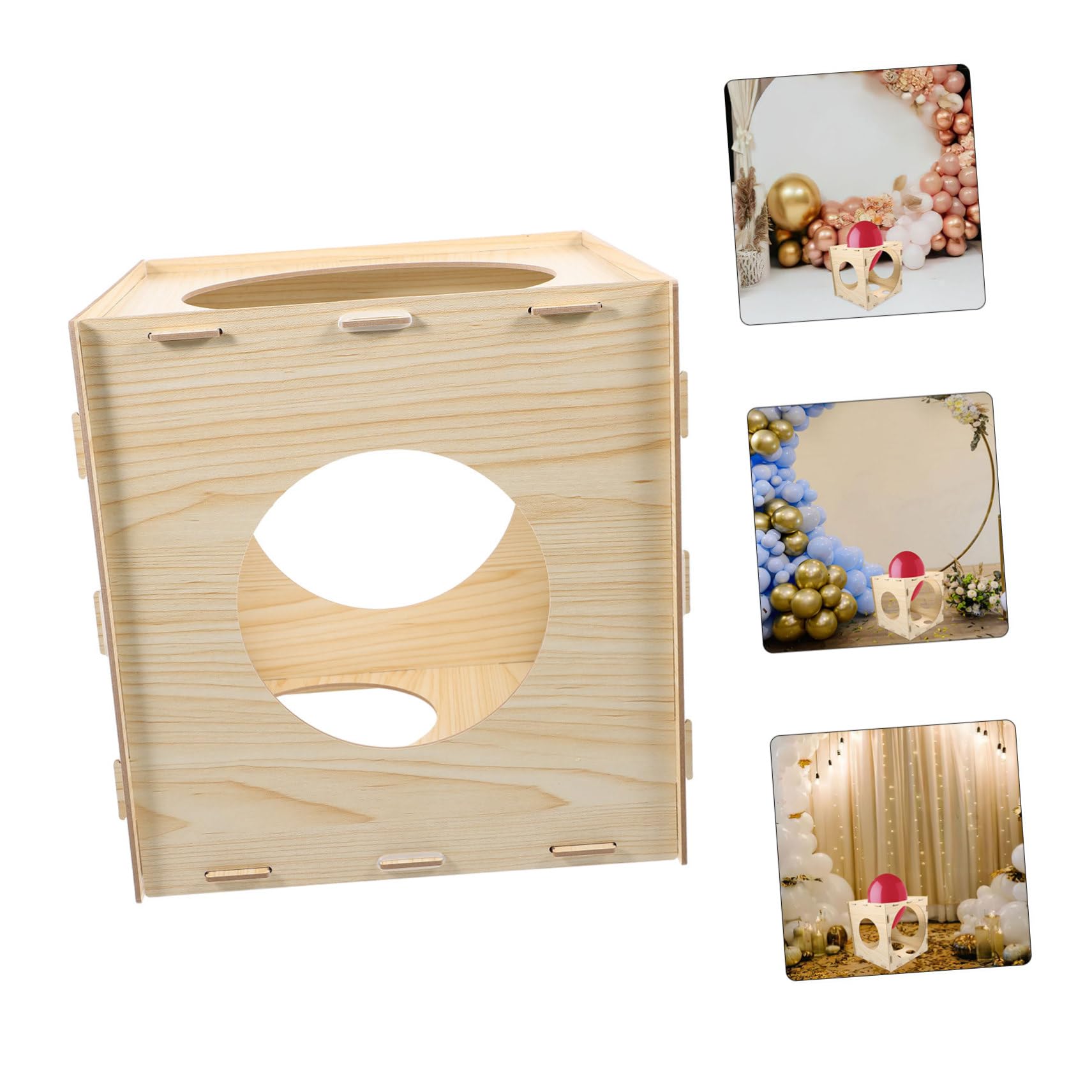 ibasenice Holz Ballon Größenwürfel mit 9 Löchern und Größenmarkierung für Geburtstag Hochzeit Ballonbogen
