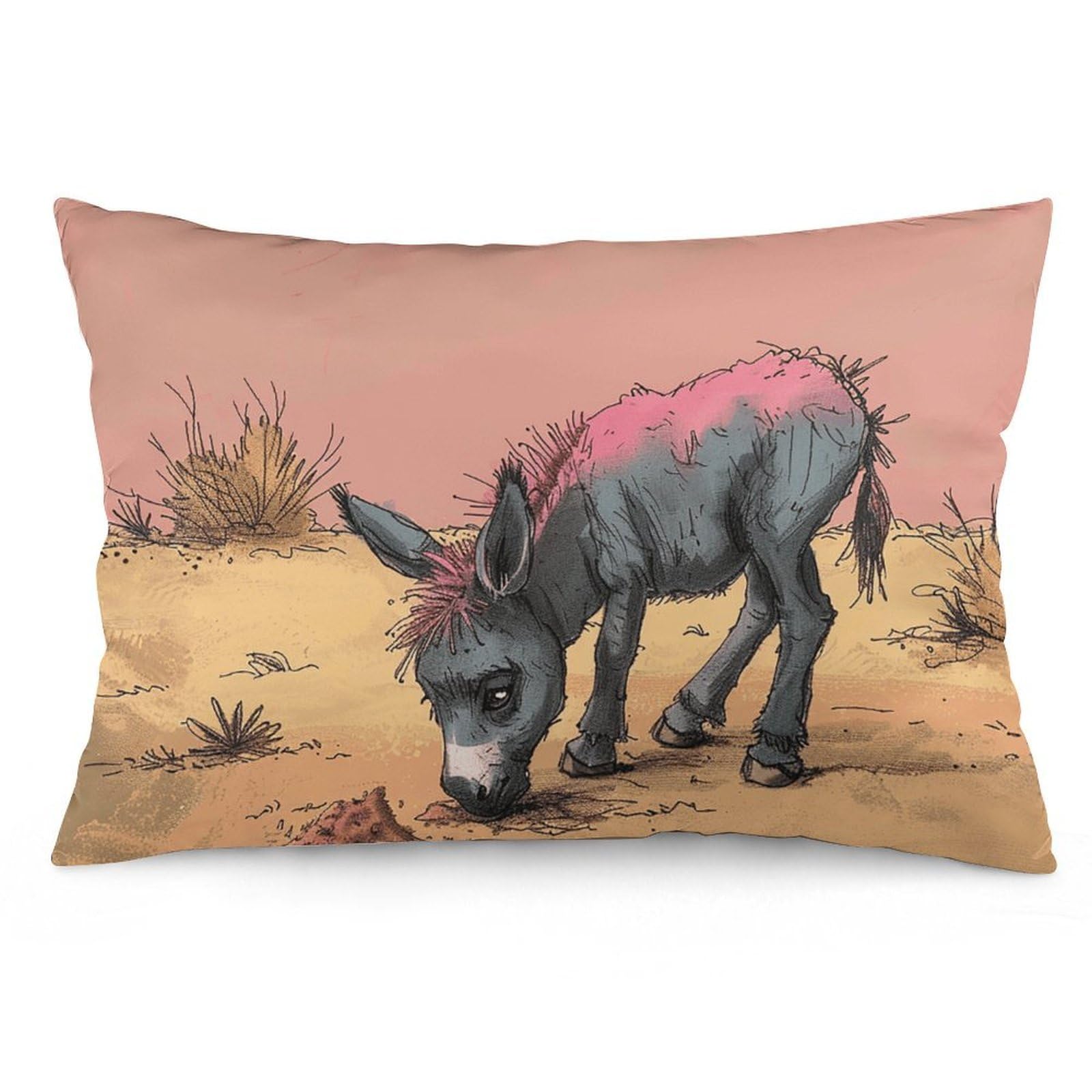 NTVOWPZO 2 Pack Decoration Throw Pillow Covers 20"x30" Pillowcases Covers Donkey Eats Sand Pillowcases Modern Farmhouse Home Decor Sofa Cushions Covers for Couch Bed Living Room