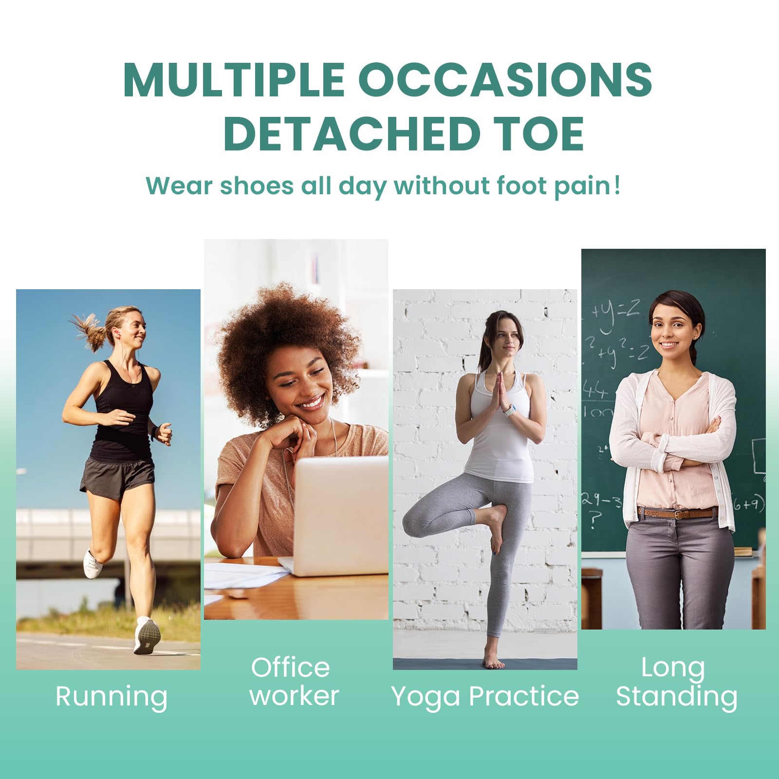 Welnove - Distanziatori per dita dei piedi in gel aggiornato - Confezione da 8 pezzi con estratto di Aloe Vera e silicone per raddrizzare le dita dei piedi sovrapposte(Multi-Size, Clear)