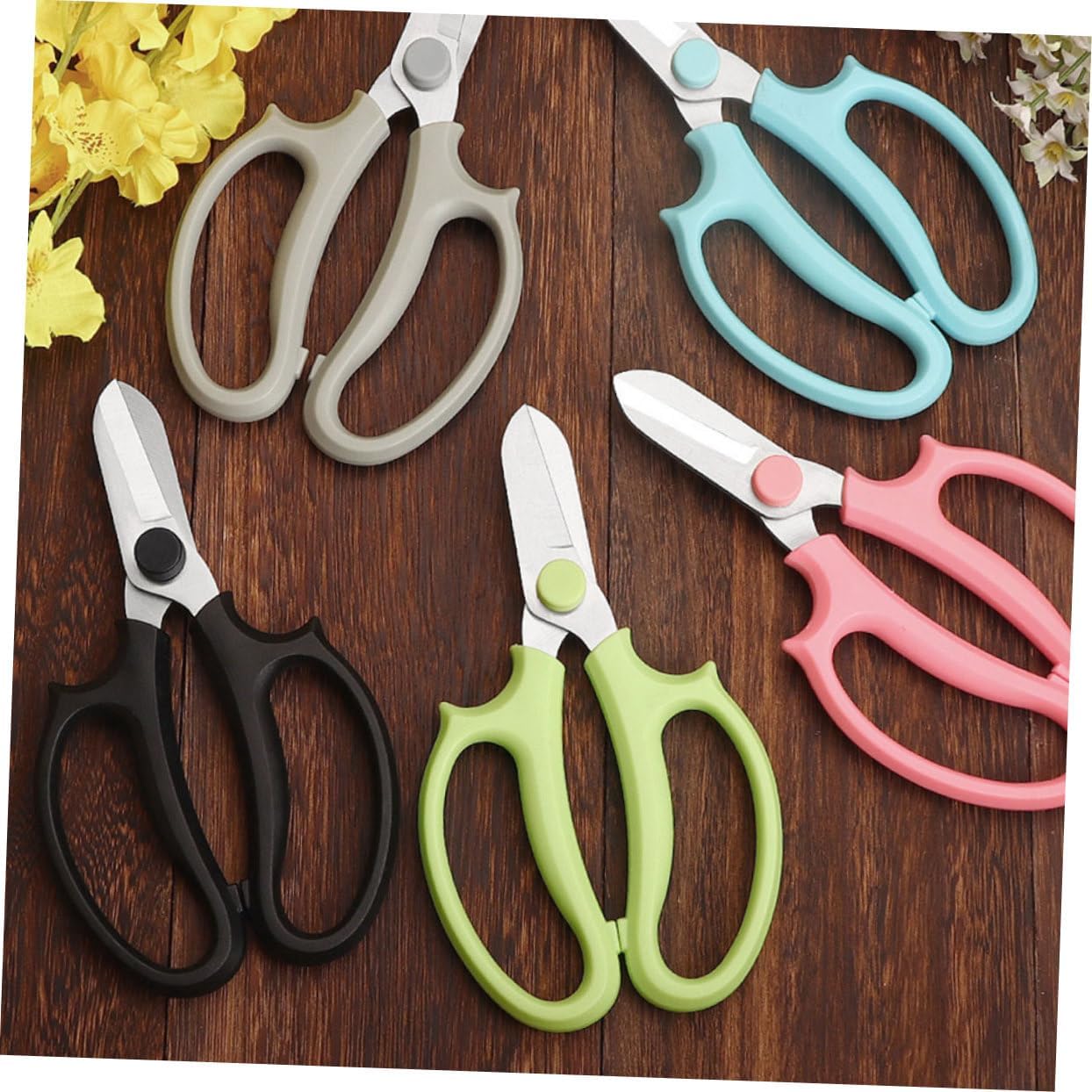 Generic 8pcs Floral Shears with Non-slip Comfortable Handles Compact Garden Pruning Scissors for Plants Trimming Wear-resistant Clippers for Flower Cutting and Fruit Picking