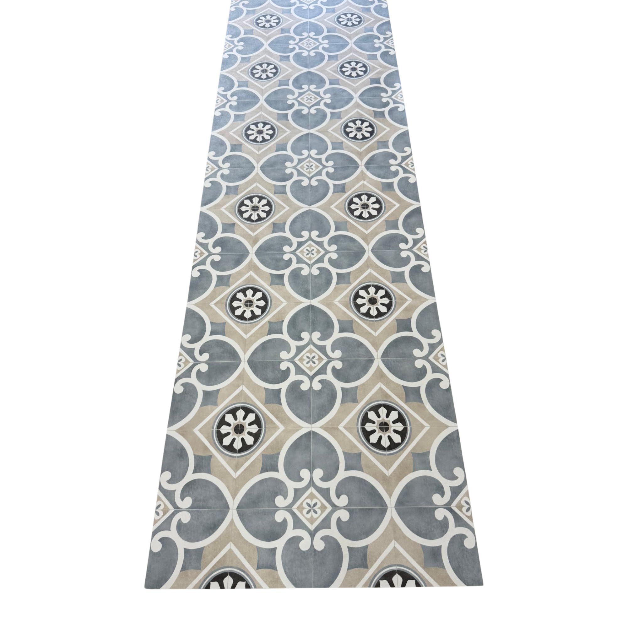 Alfombra Vinílica Cocina y Exterior ACHI Antideslizante 65x250 cm Gris/Azul