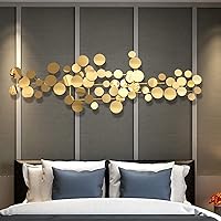 Vista 6 de YUDACHU Arte de Pared de Metal Dorado Decoración para Sala de Estar, Acentos Geométricos Modernos 3D de 59" x 19.6" Grande de Lujo para Dormitorio