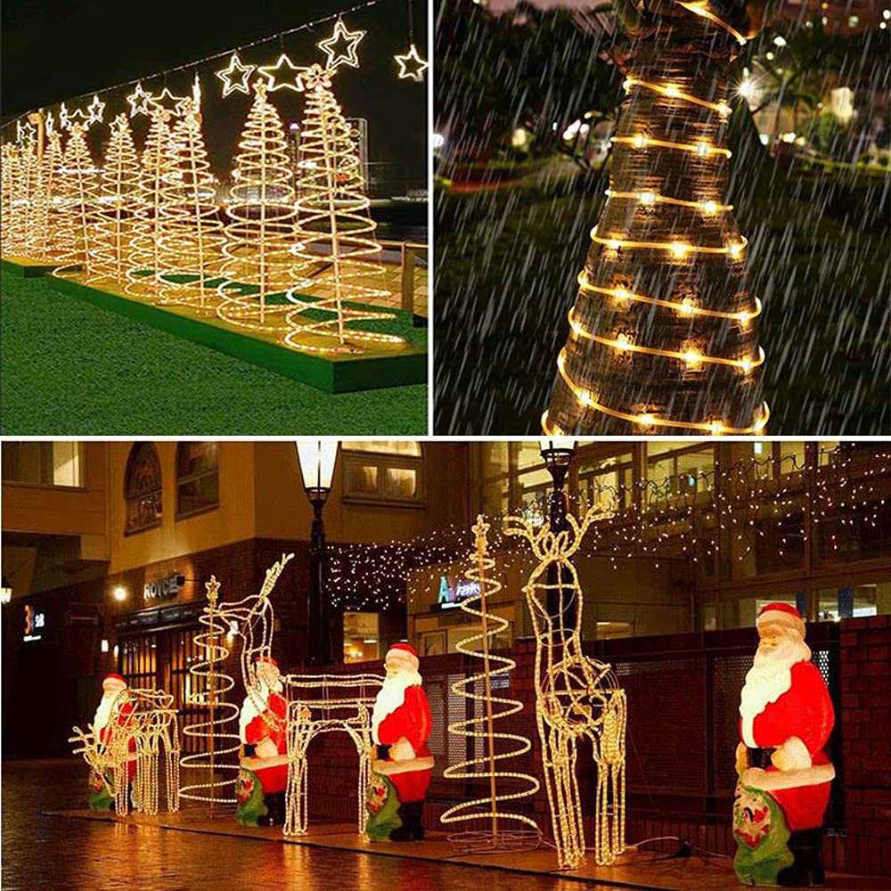 10M 100 LEDS Lichterschlauch Batterie, Schlauch Außen mit Fernbedienung und Timer, IP65 Wasserdicht, 8 Modi und dimmbar Lichterkette Innen Strom für Weihnachten, Schwimmbad Deko 5.5mm