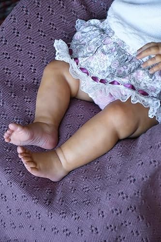Miniatura 6 de iCradle Muñeca Reborn de bebé negra de 24 pulgadas, muñeca realista recién nacida, muñeca afroamericana realista con ropa y juguete, el mejor regalo