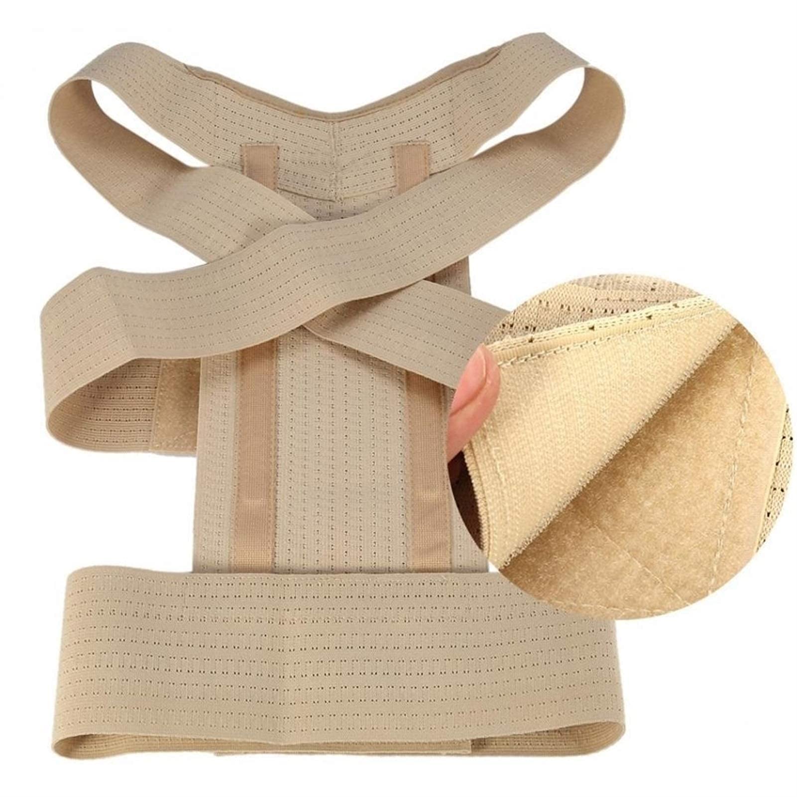 Bretelle per la schiena Correttore di postura Brace Cintura di sostegno per la colonna vertebrale Donna Uomo Spalla lombare Corsetto posteriore Cintura ortopedica per la correzione della postura ( )