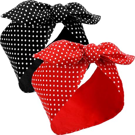 1940s Retro Polka Dot Headband Vintage Bandana Headband