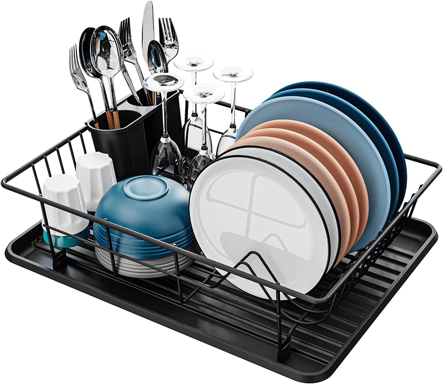 S2C Premium Dish Drying Rack for Kitchen - Durable, Rust-Proof Plate Rack with Stylish Black Finish, Multifunctional Design, Easy Installation (Black)