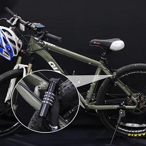 Miniatura 7 de Cerradura de cadena para bicicleta, cerradura antirrobo de combinación de 4 dígitos, cerradura de bicicleta de acero endurecido para cascos,