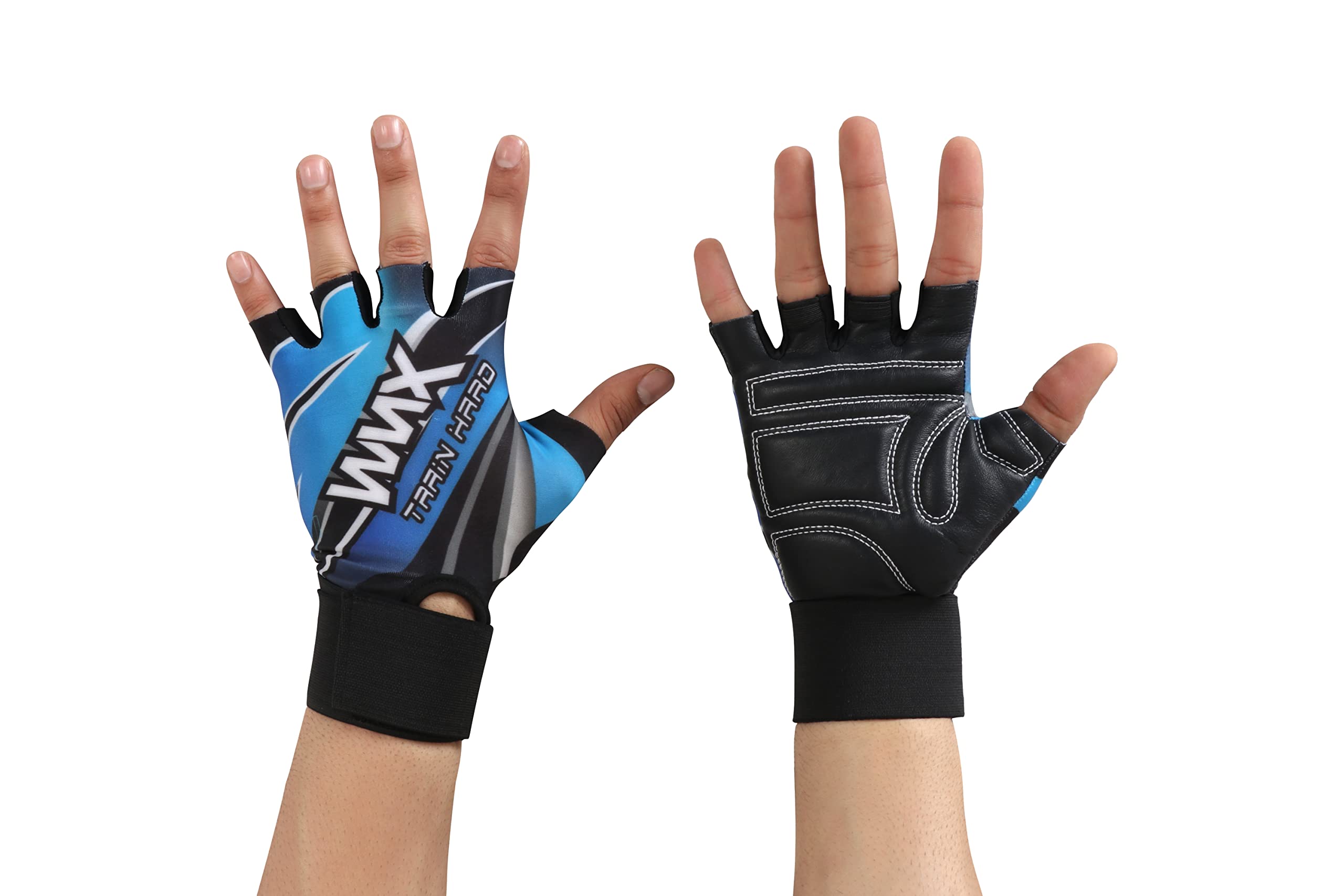 WMX Gym Gloves with Wrist Support & Hexagon Grips | for Men & Women | Suitable for Workout & Weightlifting | Breathable Fabric | Soft Cushion Pads (M, PRO Grip Blue) (B0BMZ1C74D) Amazon Price History, Amazon Price Tracker