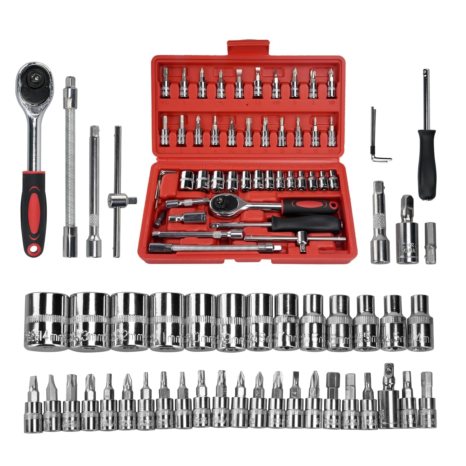 Tool Kit Tool Kit for Home Use Tools Kit Spanner Set Socket Set Wrench Set Tools Set Hand Tools Bike Tool Kit Set Socket Wrench Set Spanner Set All Size Tool Kit Goti Pana Set, Box End-image-21