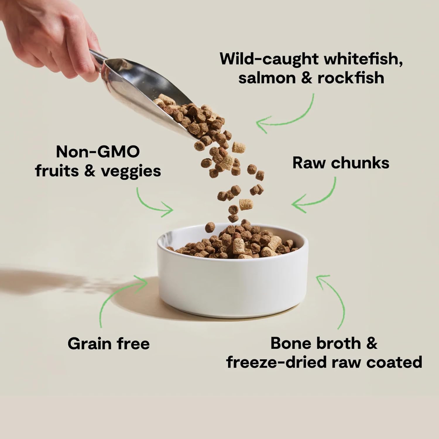 Open Farm, RawMix Dry Cat Food, Protein-Packed Kibble Coated in Bone Broth with Freeze Dried Raw Chunks, for Indoor & Outdoor Cats, Wild-Caught Whitefish, Salmon & Rockfish Recipe, 8lb Bag