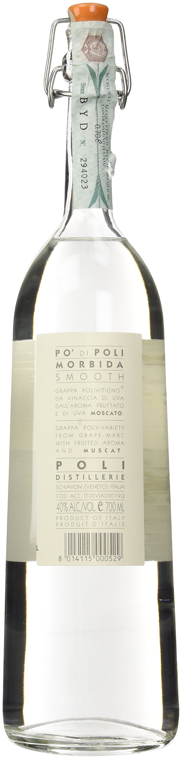 GRAPPA PO DI POLI MOSCATO MORBIDA 70 CL