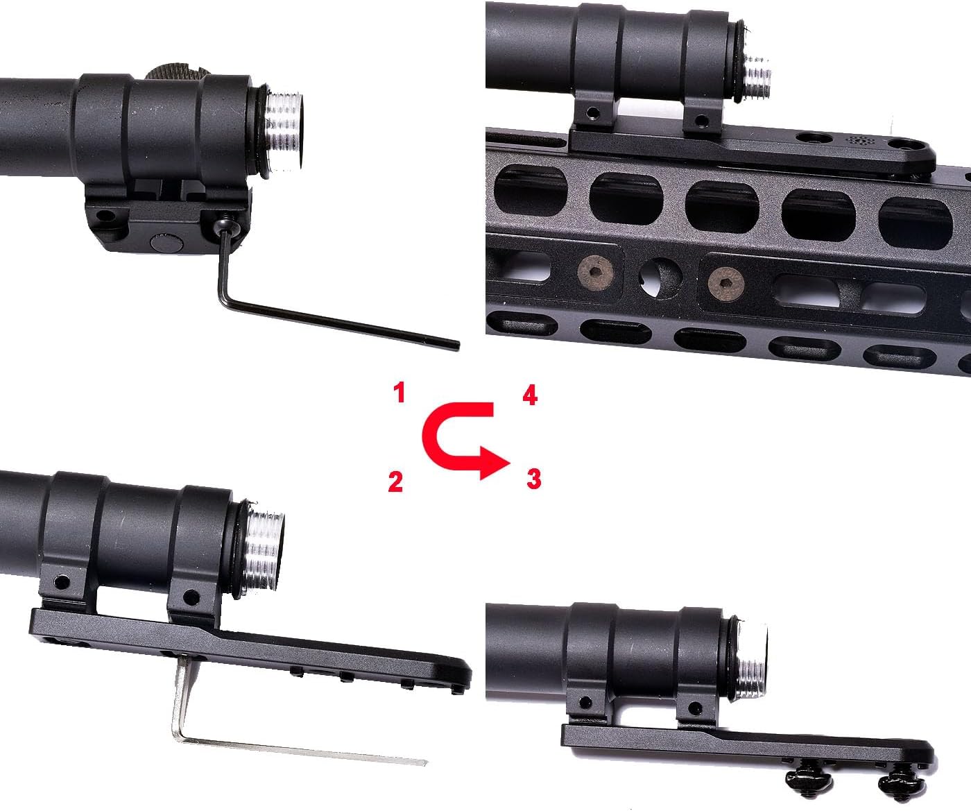 Tactical Flashlight Flashlight with Remote Pressure Switch Picatinny Mount