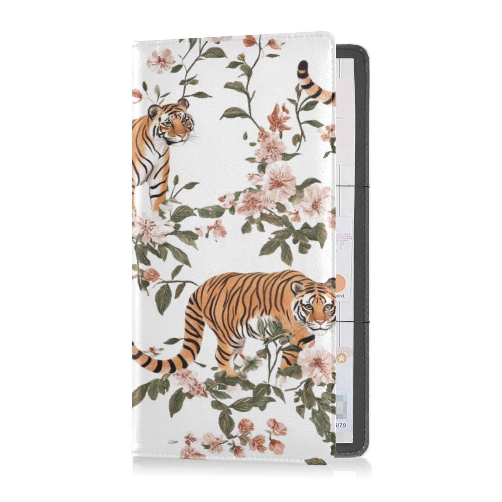 Pu Leather Registration and Insurance Card Holder Men Women Truck Accessories for any Car, Truck, Motorcycle, Trailer or Boat Aesthetic Tigers