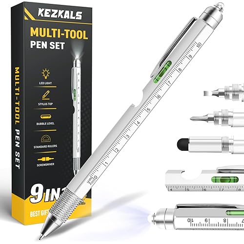 KEZKALS Fathers Day Gift from Daughter Son Wife, 9 in 1 Multitool Pen, Gifts for Men, Fathers Day Mens Gifts for Husband Dad, Dad Gifts for Him Grandpa, Birthday Anniversary Graduation Gifts for Men