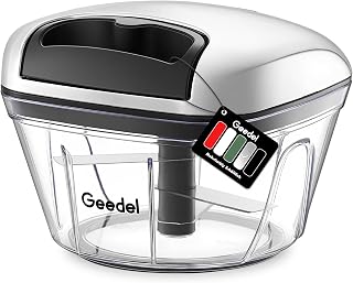 Geedel Onion Cutter, 500ml Onion Shredder with Drawing, Vegetable Cutter Paper Shredder Manual with Stainless Steel Blades, Multichopper for Vegetables, Fruit, Onions, Nuts, Garlic