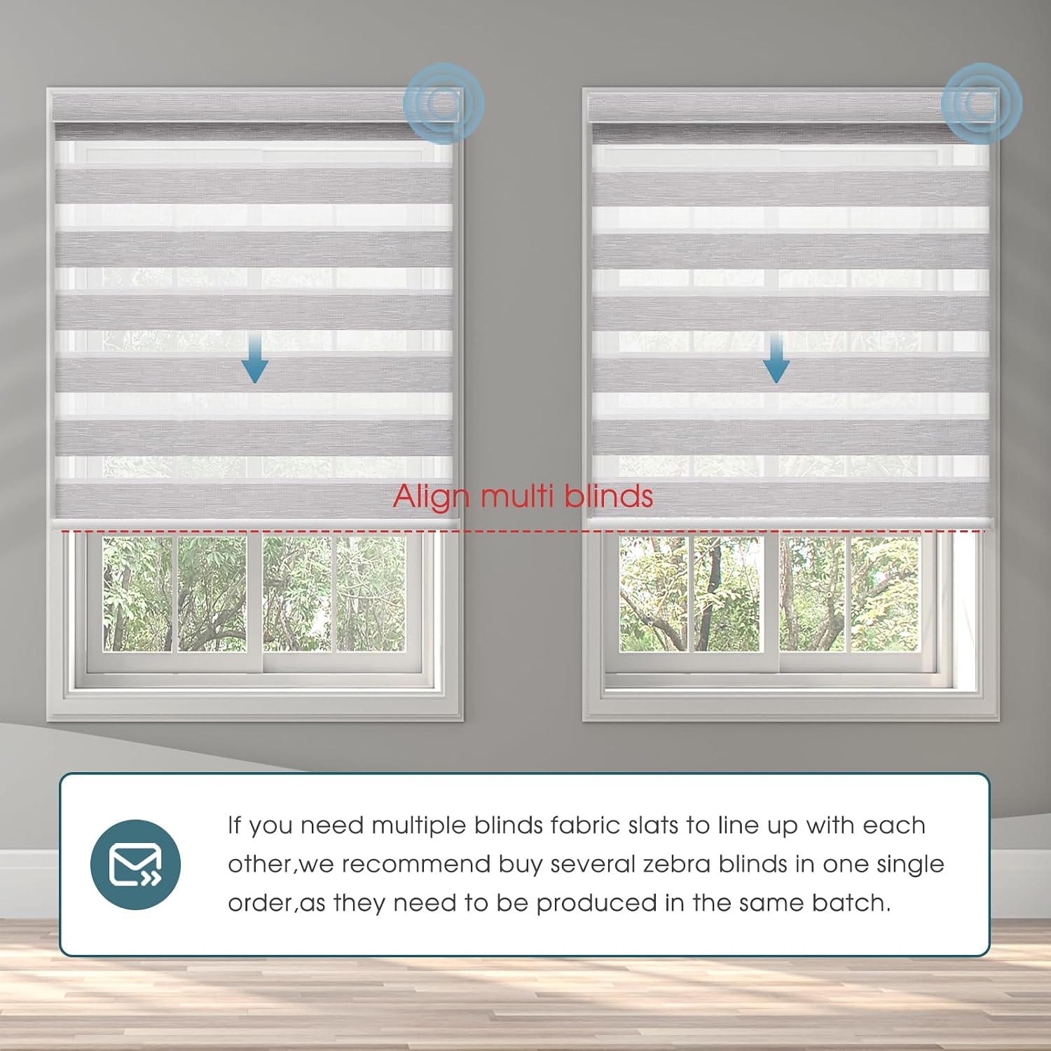 Motorized Zebra Blinds Works with HomeKit, Alexa, Google Home,Smart Shades with Remote for Windows for Home Office Custom Size,Silky Light Grey