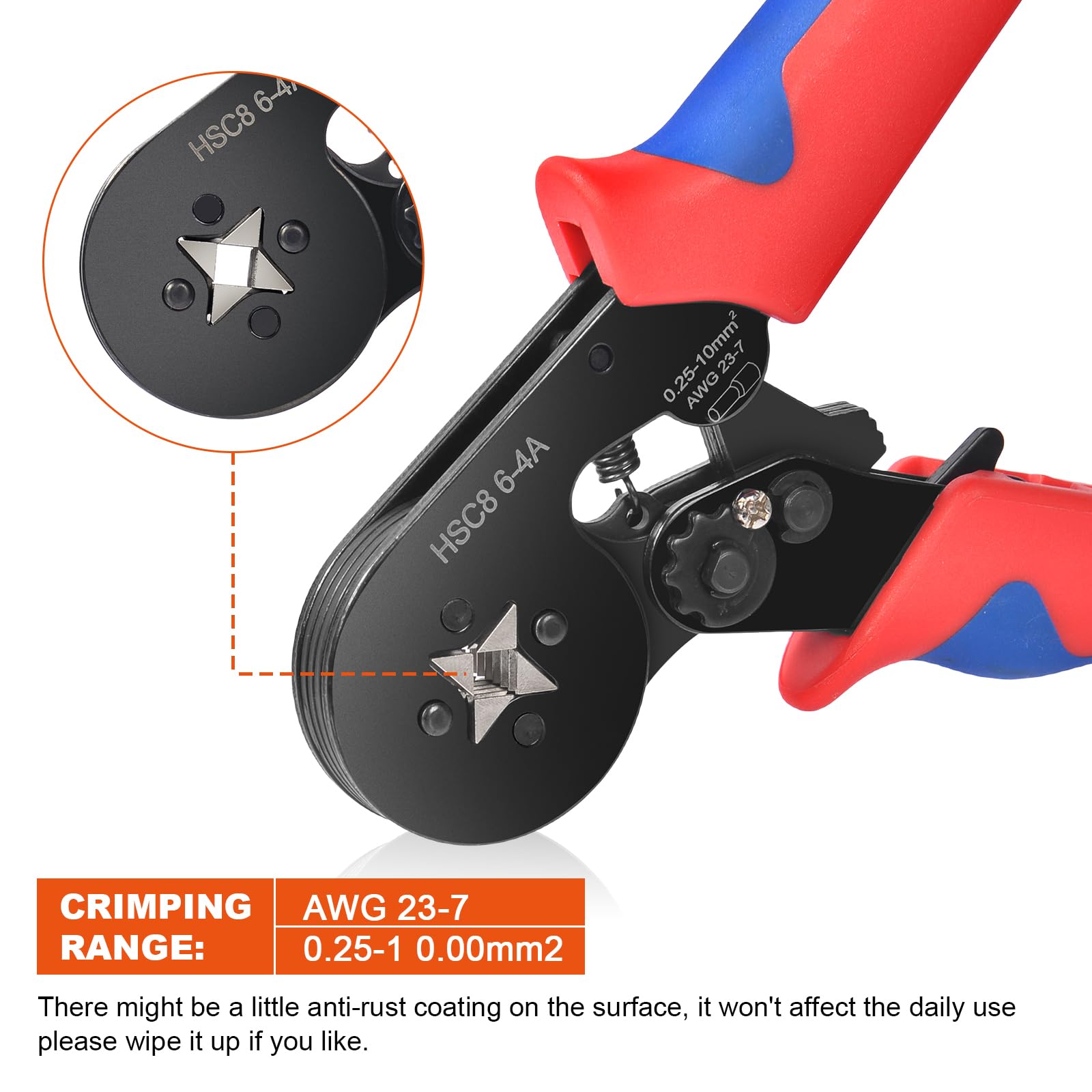 Flintronic Ferrule Crimping Tool, Ferrule Pliers, Self Adjustable Ratchet Bootlace Ferrules Crimper Plier - Image 4