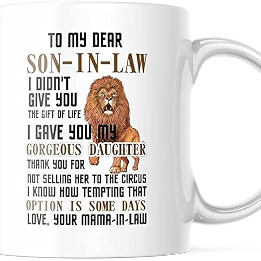 To My Son-In Law Coffee Mug Gift From Mother in Law 11 oz cup, White