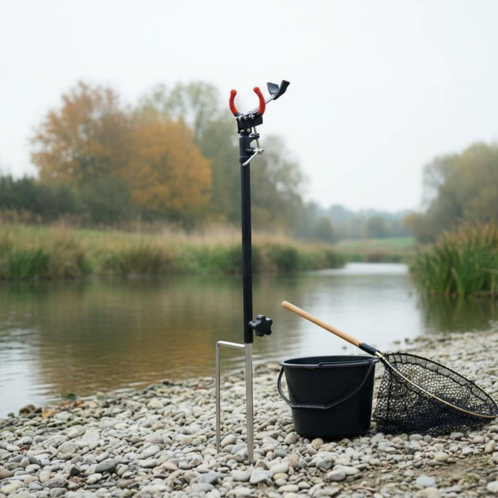 Porta Canna da Pesca a Picchetto Auto Bloccante Asta Reggicanna da Riva Altezza Regolabile Supporto Canna Pesca a Terra