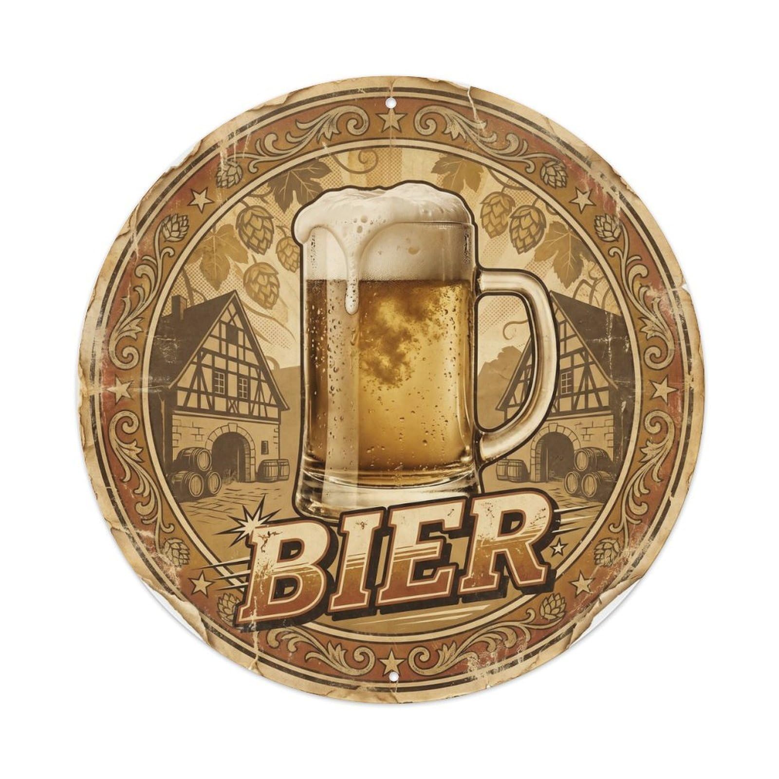 Classic Cafe German Culture Craft Beer Brewery Beverage Metal Tin Sign