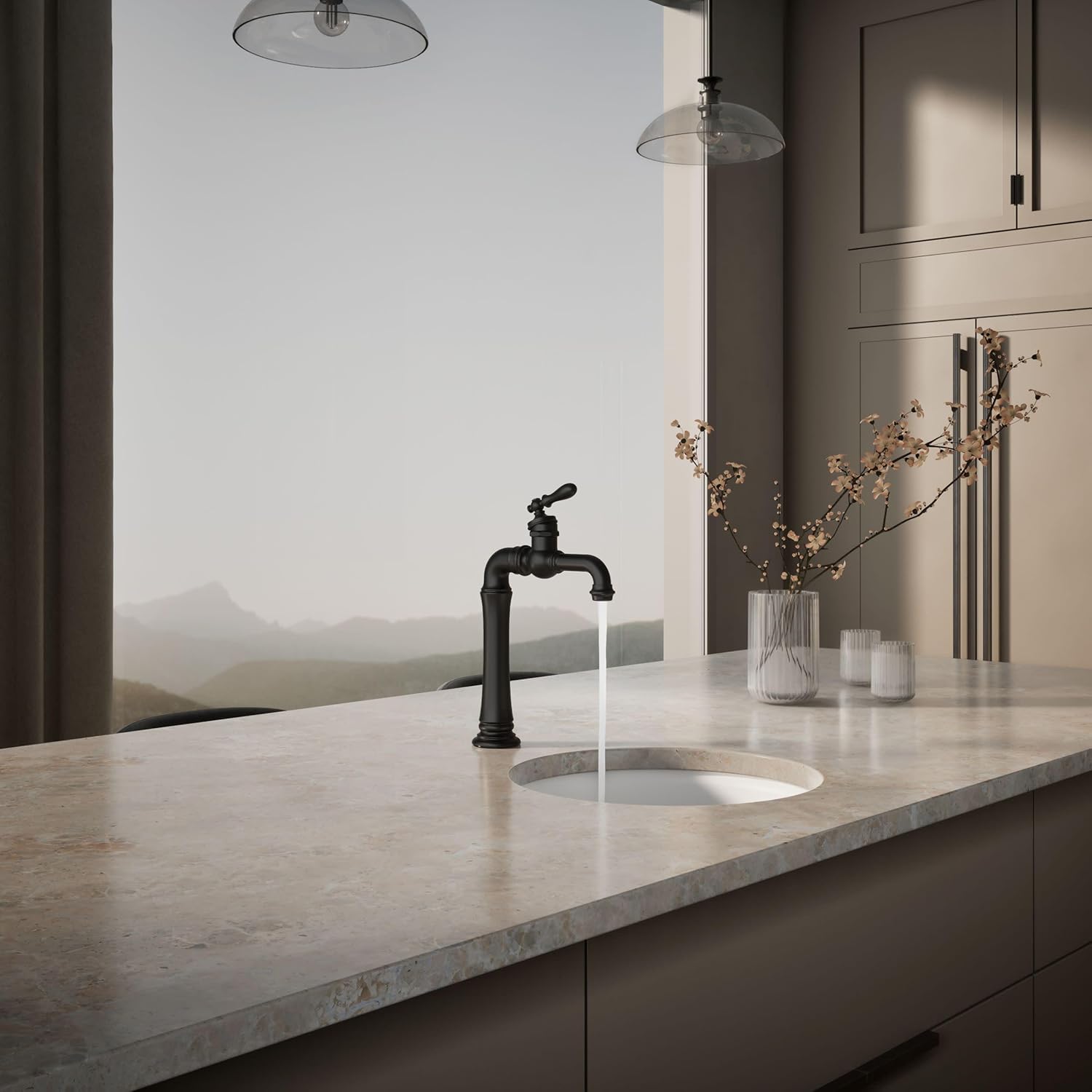 KOHLER 99268-BL ARTIFACTS GENTLEMAN'S BAR FAUCET, MATTE BLACK