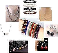 Vista 3 de AD Beads Cuentas sueltas redondas naturales de 0.315 pulgadas, 110 piezas, para hacer 108 cuentas de oración Mala, collar, pulsera y meditación