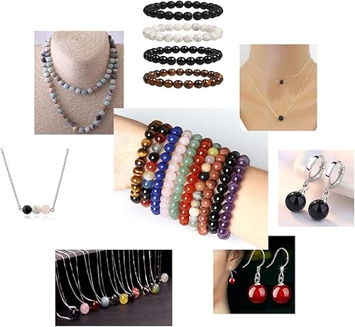 Miniatura 6 de AD Beads 8mm Natural Round Loose Beads 110 Pieces, for Making 108 Mala Prayer Beads Necklace, Bracelet & Yoga Meditation, Jewelry Design (Yellow