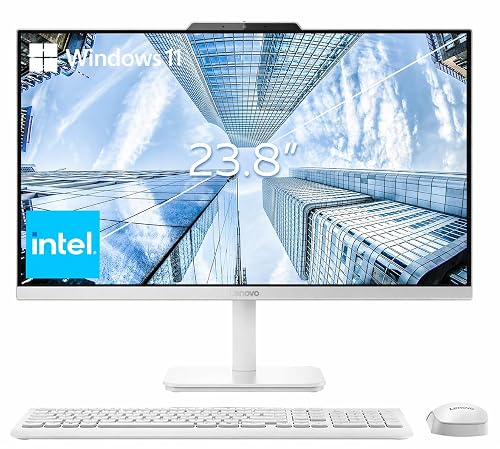 Lenovo 24' FHD All-in-One Desktop Computer for Home & Office, Intel Processor, 16GB RAM, 256GB PCIe SSD, HDMI, WiFi 6, B