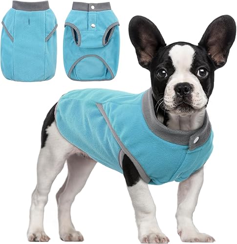 QBLEEV Suéter de forro polar para perros medianos, chaleco de forro polar para perro con agujero para arnés, chaqueta de forro polar para perro,