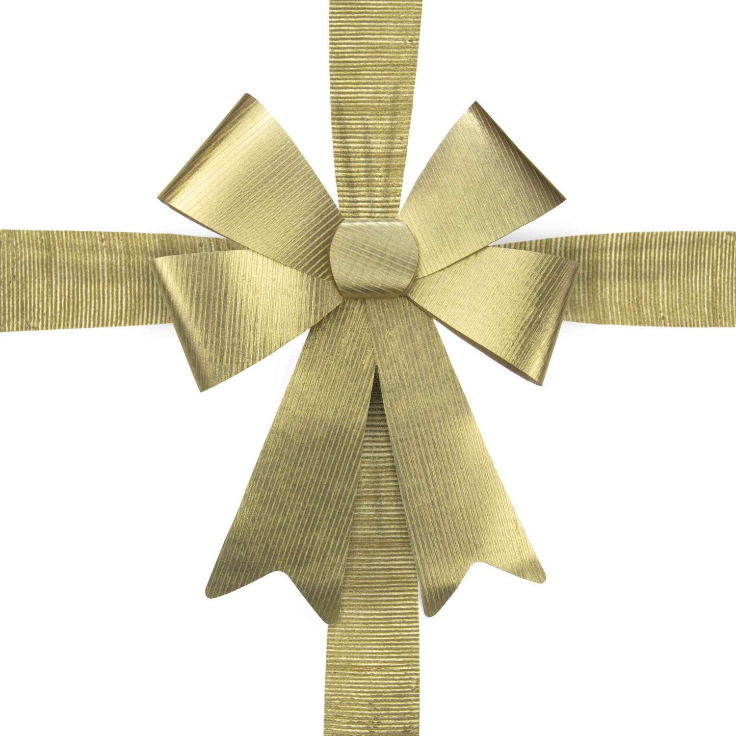 TIENDA EURASIA – Lazos de Navidad para Puerta | Lazo 50x60 cm, Cinta Pequeña 150 cm, Mediana 230 cm y Grande 450 cm Aprox | Lazos Navidad | PP y Textil Sintético | Decoracion Navidad (Oro)