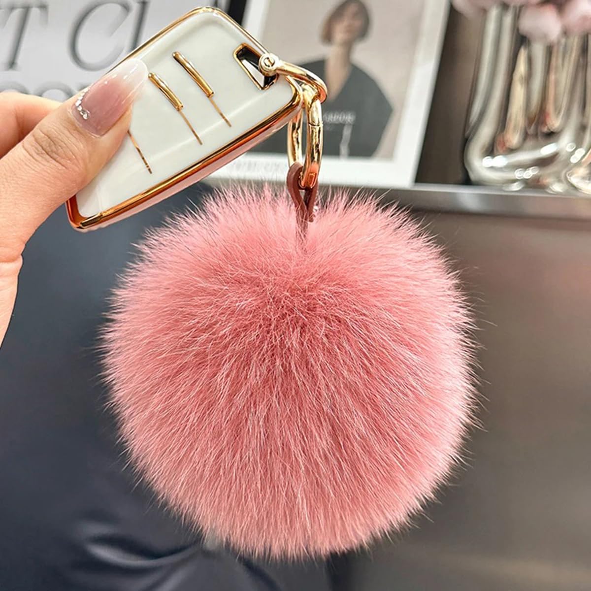 Llaveros Con Pompones Esponjosos, Llavero De Bolas Peludas De Peluche Suave Con Colgante De Pompón Para Llave, Bolso, Mochila, Regalo De Fiesta