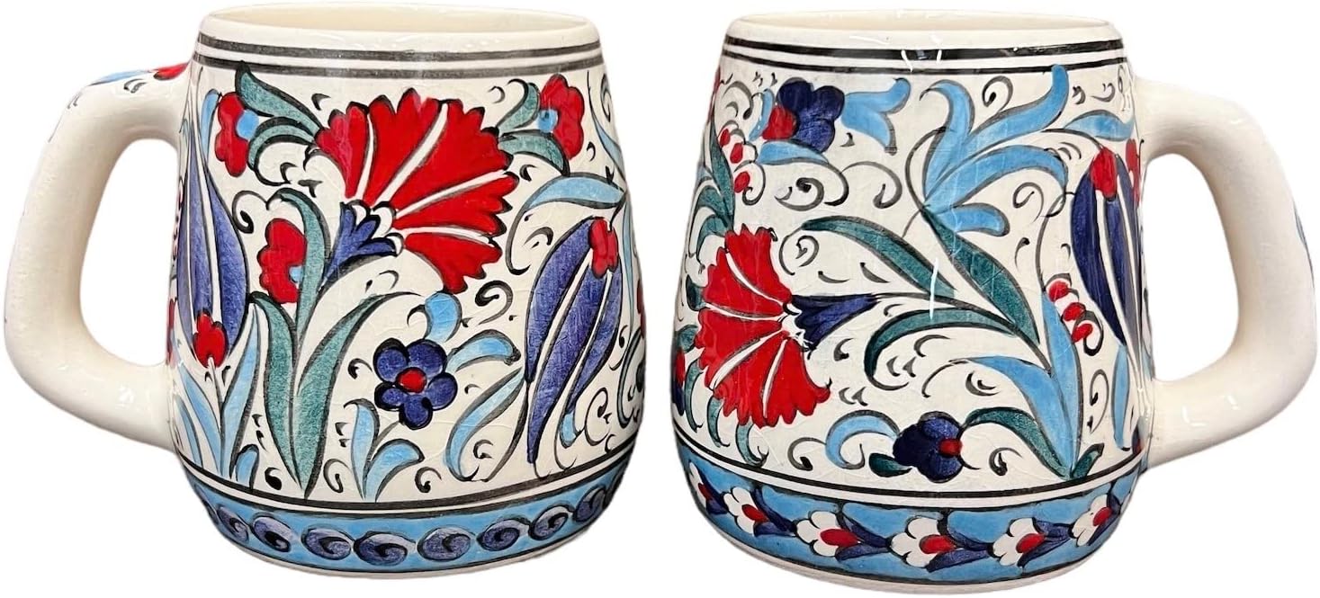 Moscow Mule Mugs 12 oz Cup, Ceramic Mule, Red Tulip Ceramic Cocktail Cup, Artisan Cup, Chemical Free, Handmade, Cocktail Mug, Decorative Mug, Turkish Cup