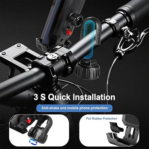 Miniatura 4 de Soporte de teléfono para bicicleta, soporte para manillar de bicicleta, compatible con iPhone Samsung Galaxy S25UltraS25S24+S23S22+S21, Z Fold 654,