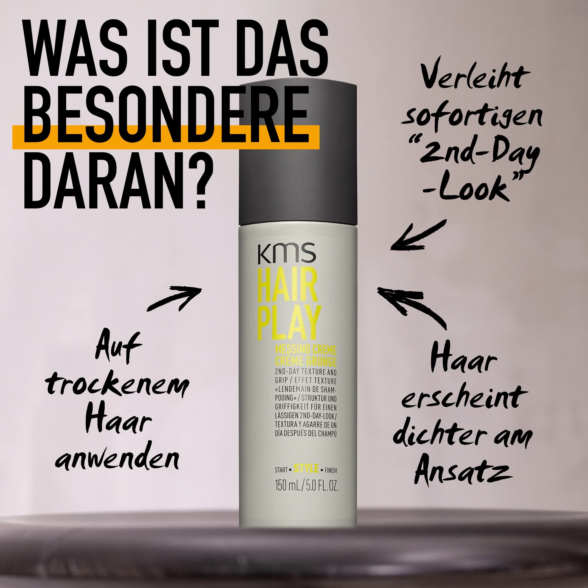 KMS HAIRPLAY Messing Creme für "2nd-Day-Look" und Griffigkeit, 150 ml