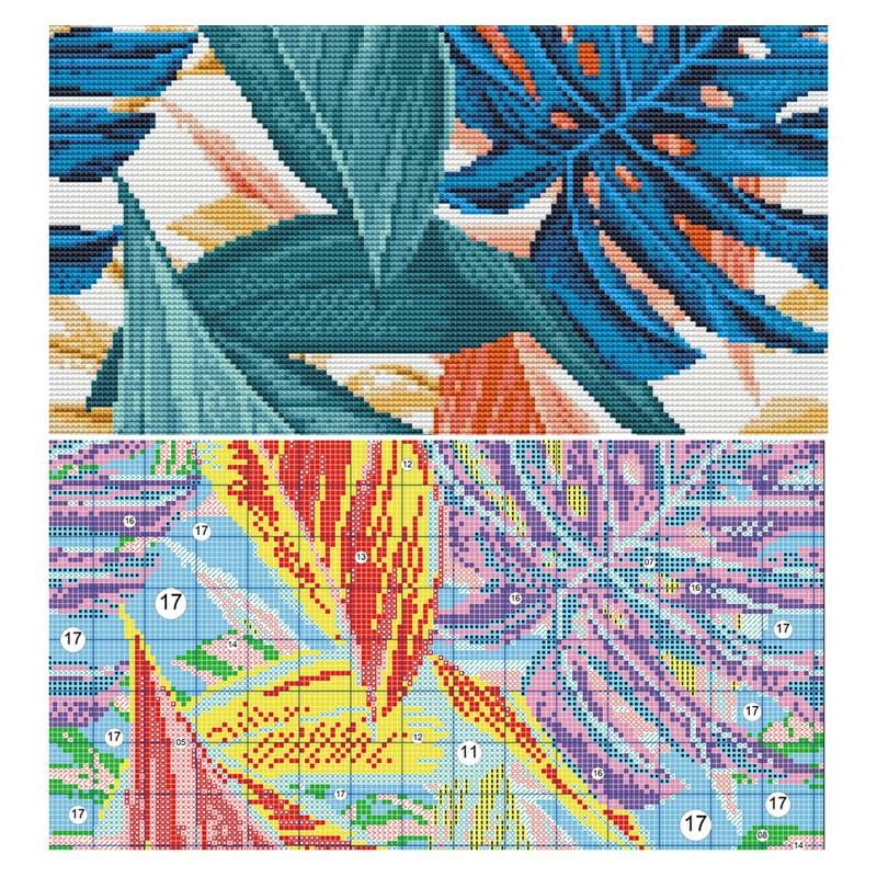 Image of Red Cardinal on Red Fruit Tree Stamped Cross Stitch Kits for Beginners Easy 11CT Needlepoint Embroidery Counted Cross Stitch Kits Art Craft Wall Decoration DIY Gift 50x50cm(2)