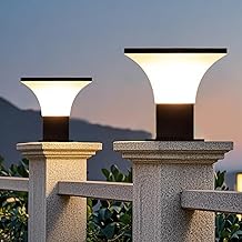 DarkVision Metal and PVC Main Gate Light Waterproof Garden Pillar Lamp Weatherproof Exterior Lighting Fixture Outdoor Lamp for Entrance, and Home Decor (Set of 2) (Without Bulb)