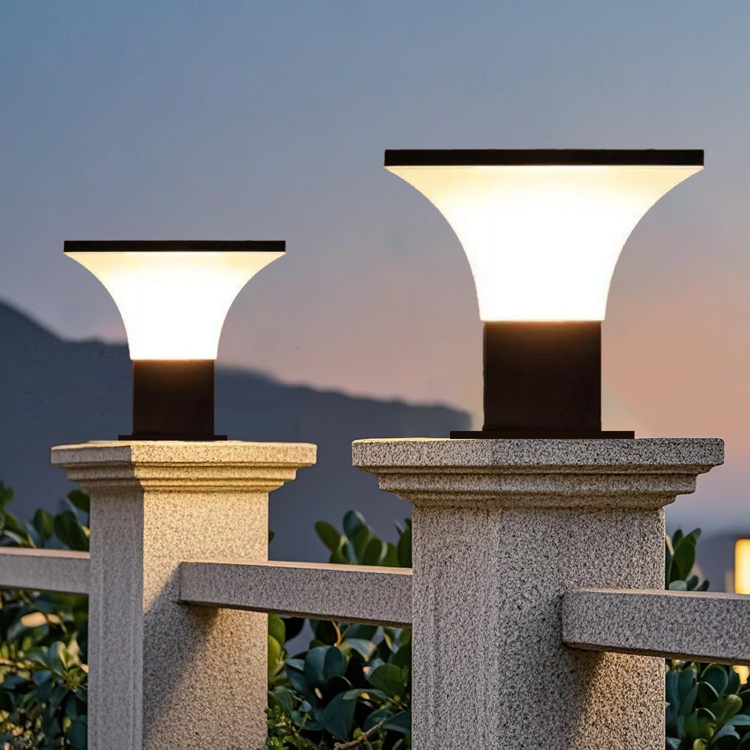 DarkVision Metal and PVC Main Gate Light Waterproof Garden Pillar Lamp Weatherproof Exterior Lighting Fixture Outdoor Lamp for Entrance, and Home Decor (Set of 2) (Without Bulb)-image-21
