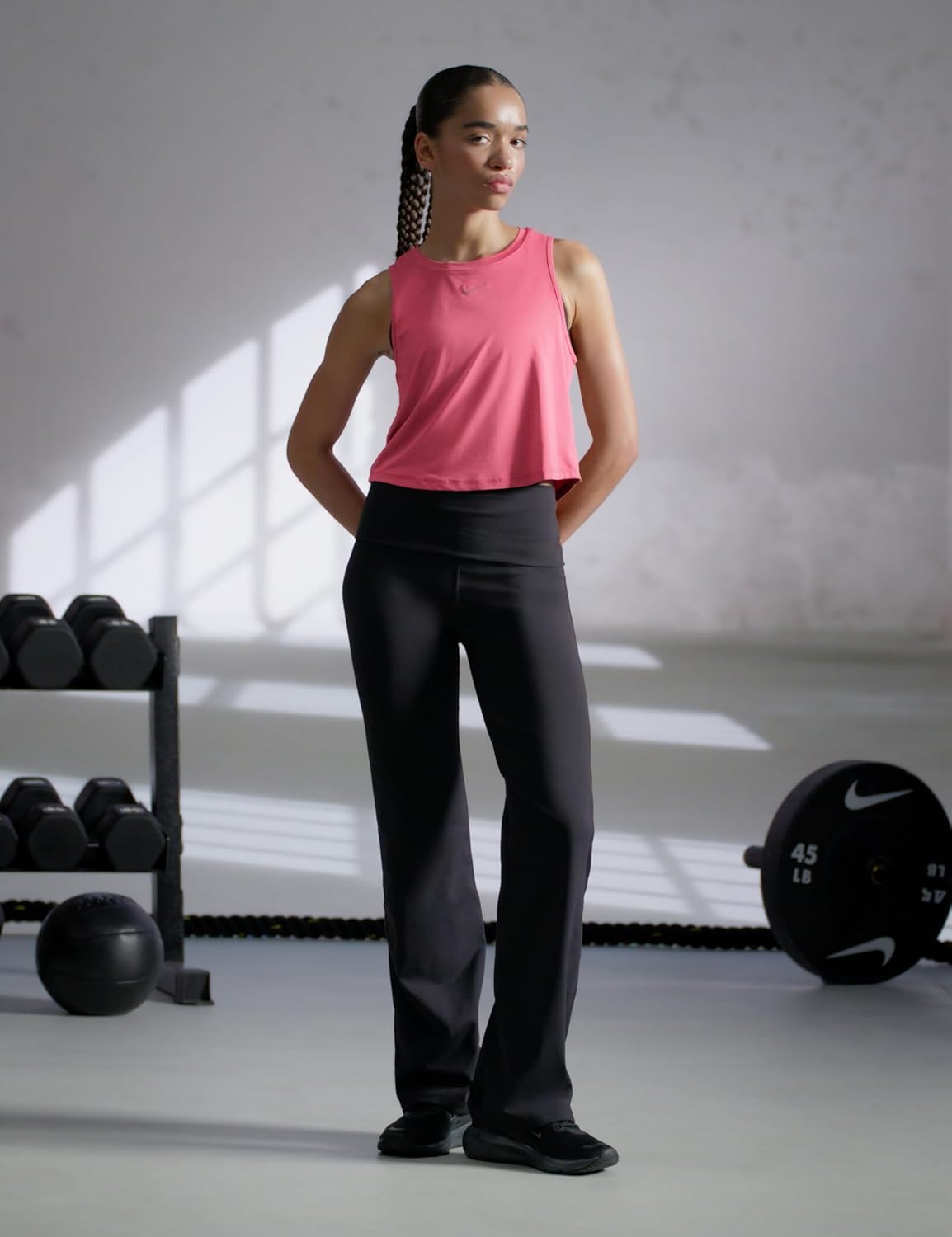 Nike Women's One Dri-FIT High-Waisted Fold-Over Pants - Image 3