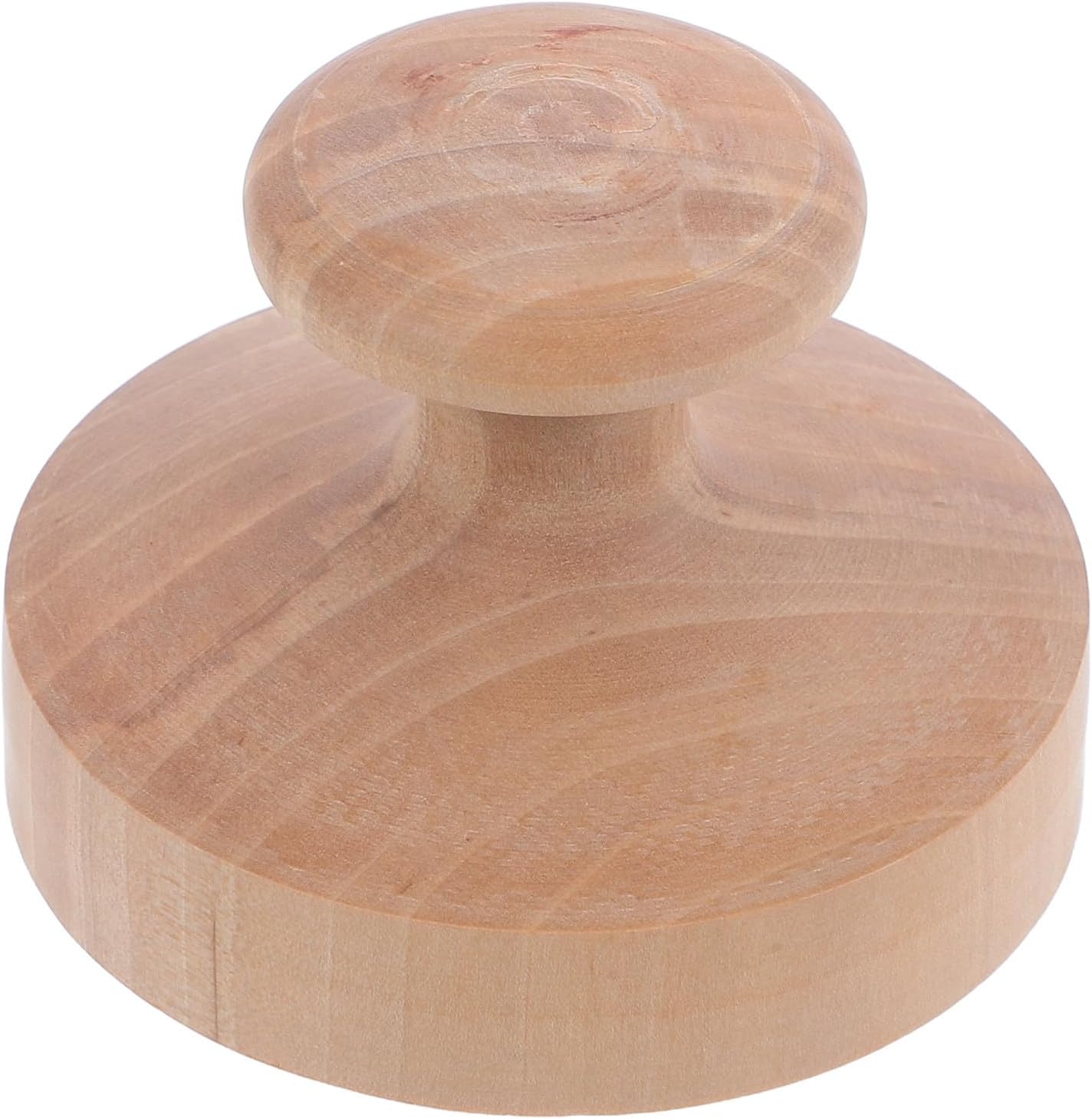 Wooden Pancake Meat Press Rolling Pins for Baking Easy Operation Easy Cleaning Brown Home Cooking and Baking Tool for Flat Breads and Meat Pies