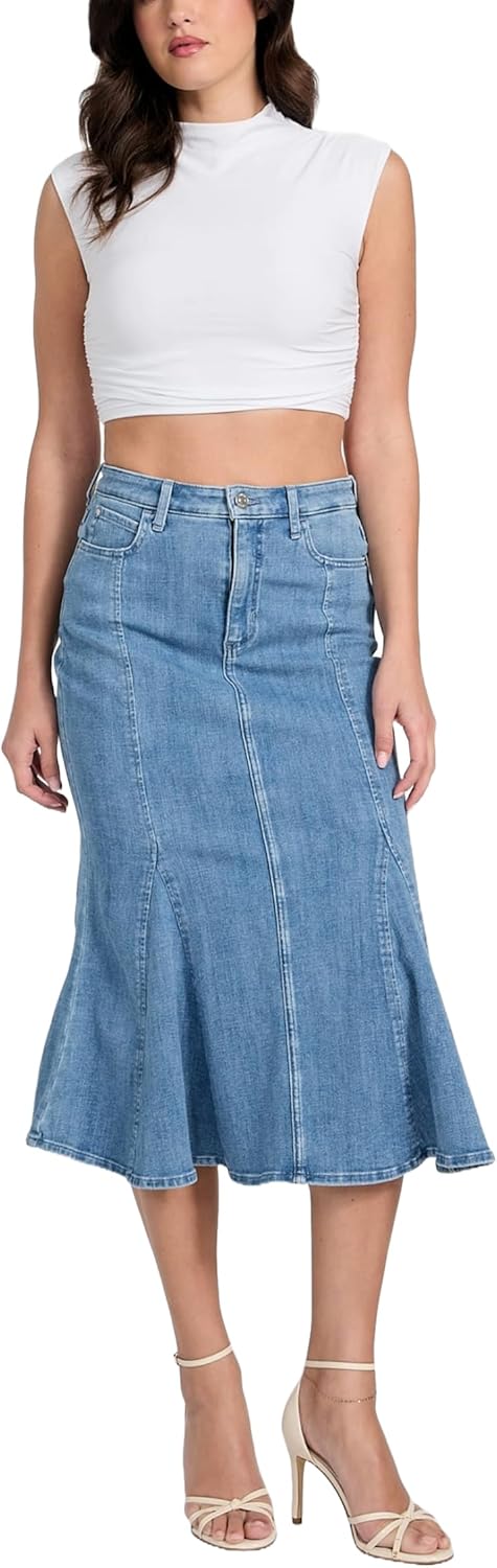 GUESS Women's Lia Denim Midi Skirt - Image 2