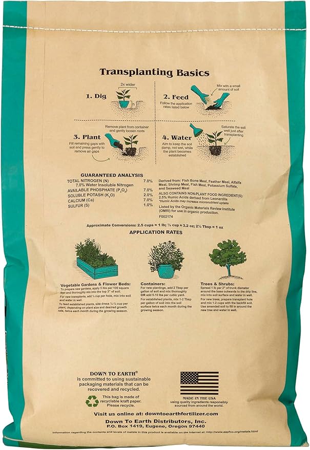 Fertilizante Orgánico Bio-Fish 7-7-2 25 lb para Cultivos y Plantas miniatura 2