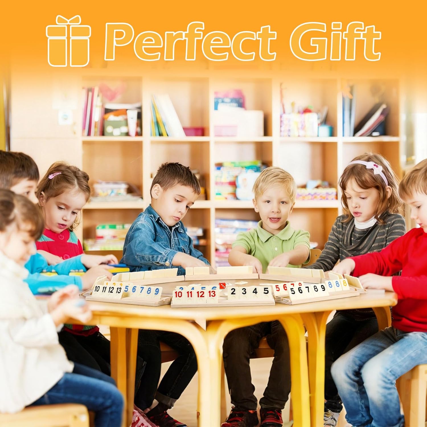 Rummy Cube Set, 2026 New 6 Player Edition with 6 Wooden Racks/Trays, 160 Large Numbers Rummy Melamine Tiles with Zippered Case, Rummy Travel Game Set - Classic Board Games for Family Adults Kids