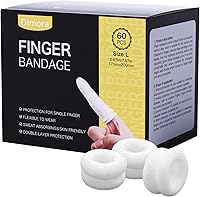 Vista 10 de Dimora Dediles, Paquete de 60 (Tamaño Mediano) Protectores de Dedos, Vendajes Transpirables para el Cuidado de Heridas, Mangas Elásticas para Blanco